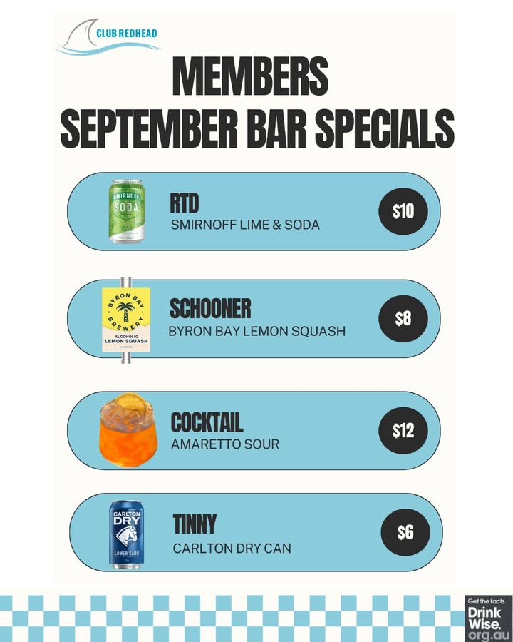 Featured image for “September Bar Specials: Exclusive Deals for Club Redhead Members”