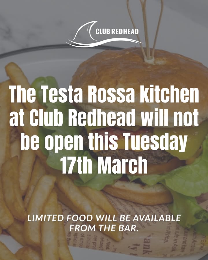 Featured image for “Testa Rossa Kitchen Closed Tuesday 17 March”