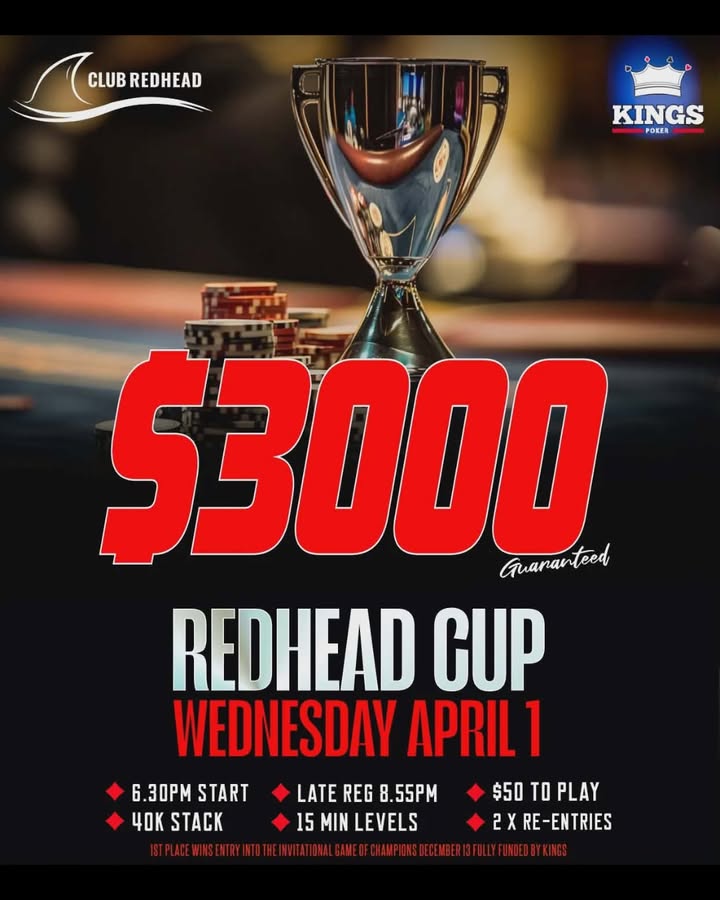 Featured image for “Poker Tournament at Club Redhead – April 1st”