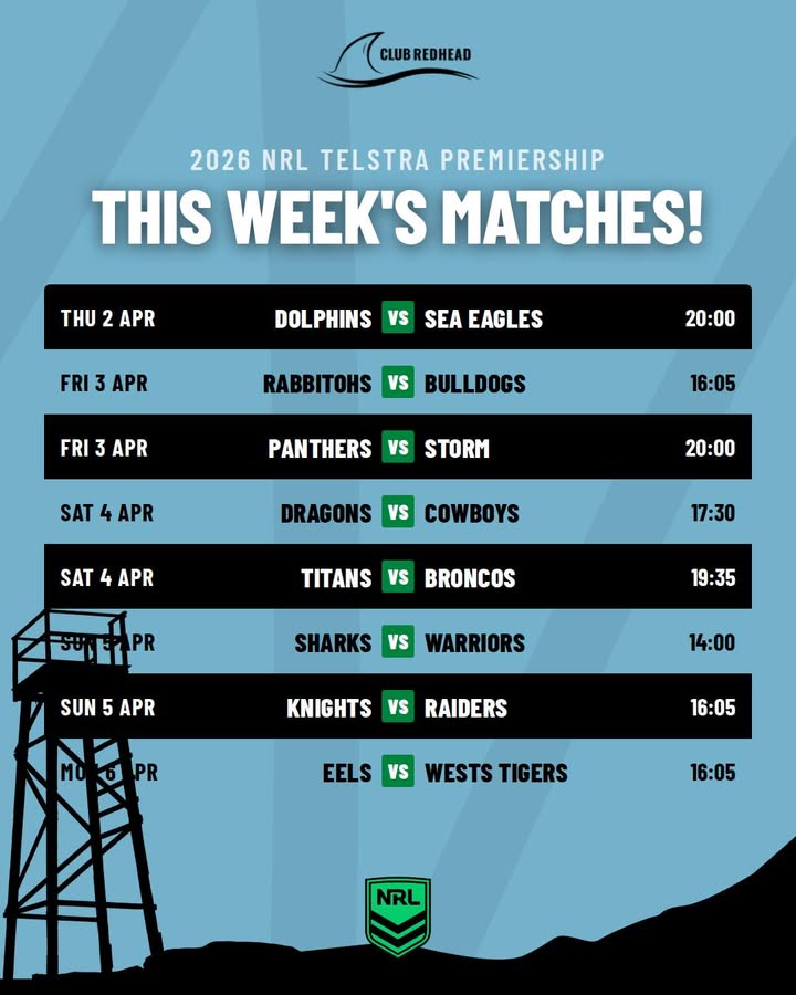 Featured image for “NRL Action This Week at Club Redhead”