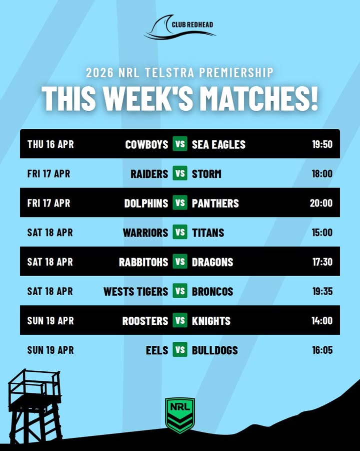 Featured image for “NRL Action This Week at Club Redhead”