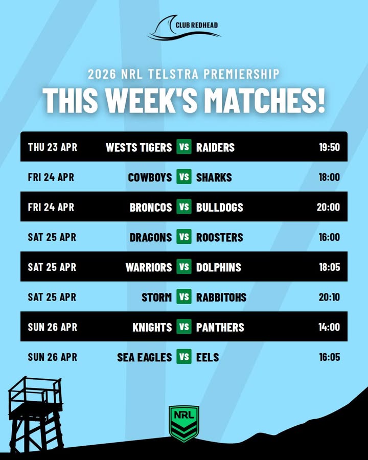 Featured image for “NRL This Week at Club Redhead”