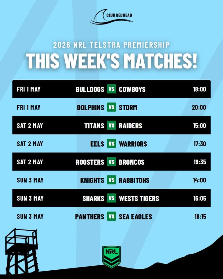 Featured image for “NRL Action This Week at Club Redhead”