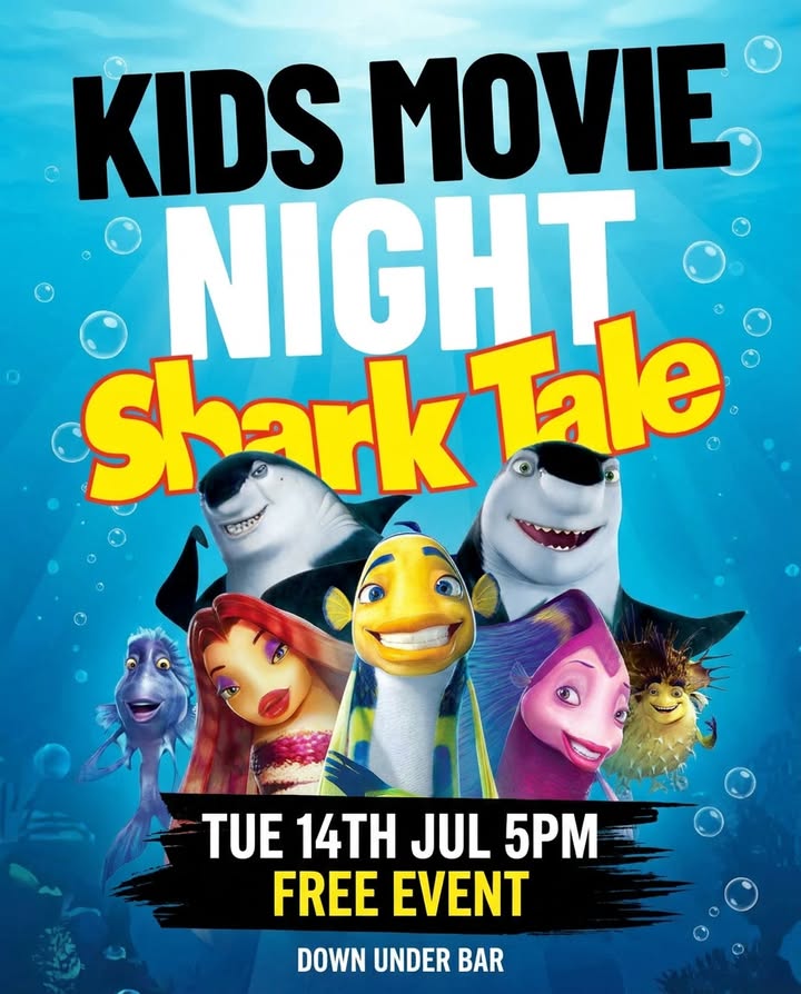 Featured image for “Kids Movie Night: Shark Tale at Club Redhead”