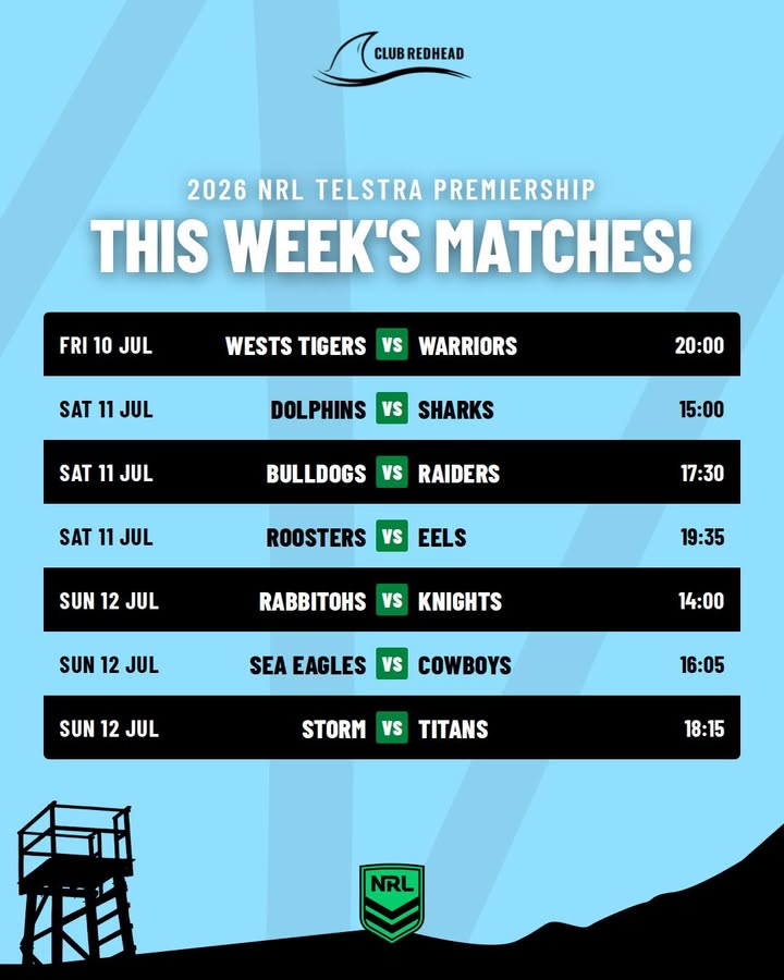 Featured image for “NRL Telstra Premiership Round at Club Redhead – 10-12 July 2026”