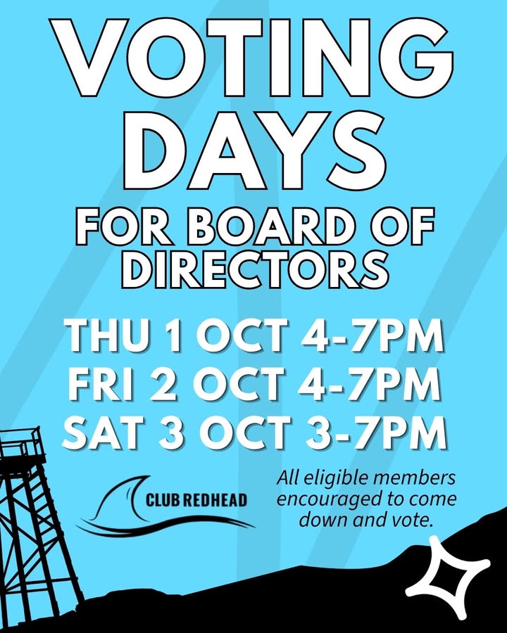 Featured image for “Board of Directors Voting at Club Redhead This Week”
