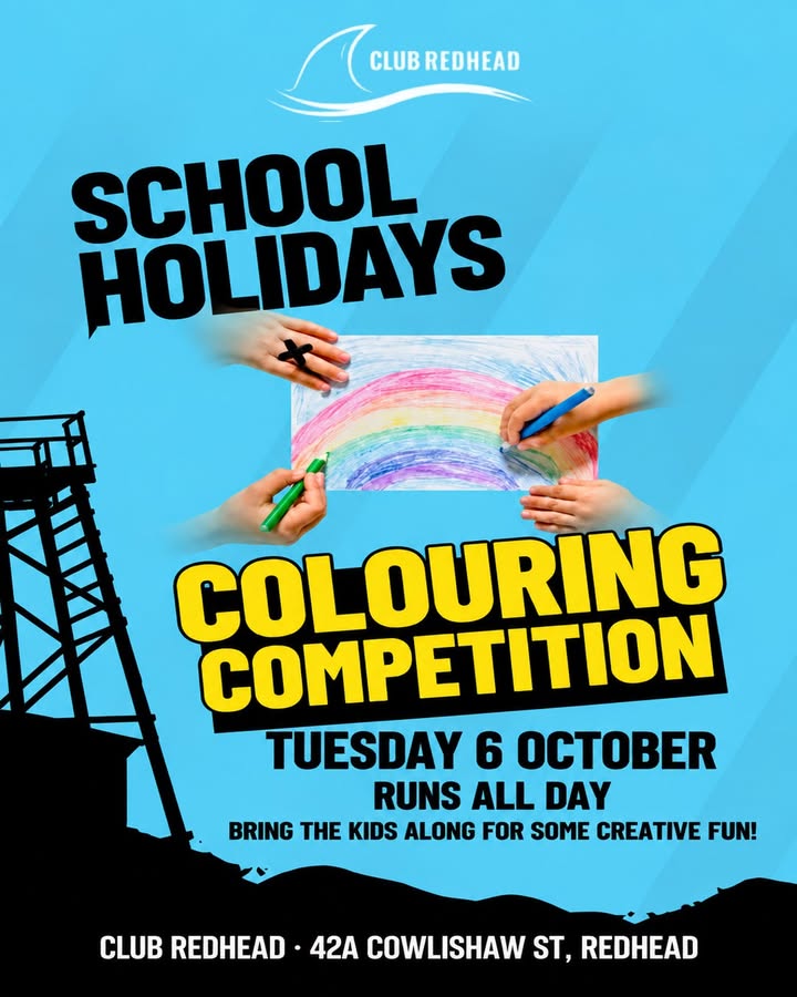 Featured image for “Kids’ Colouring Competition & Music Bingo at Club Redhead”